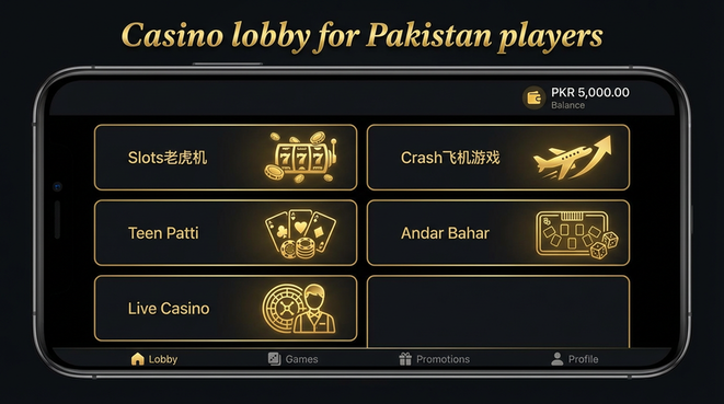 Lobby view of winpkr app for Pakistan users - 4